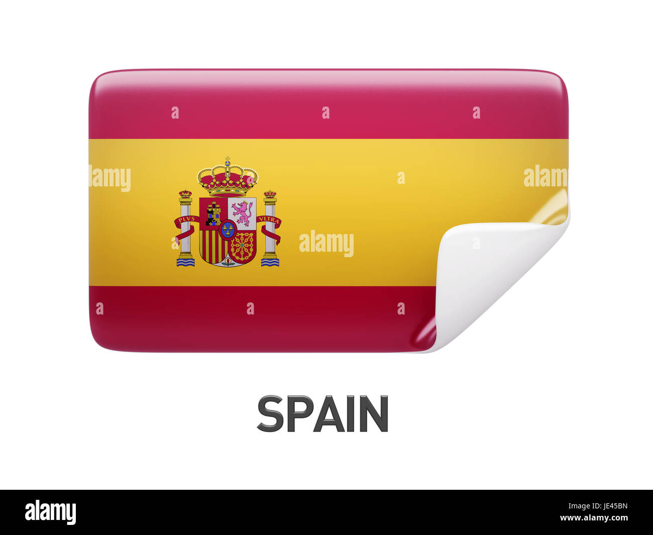 Spain Flag isolated on white background Stock Photo - Alamy