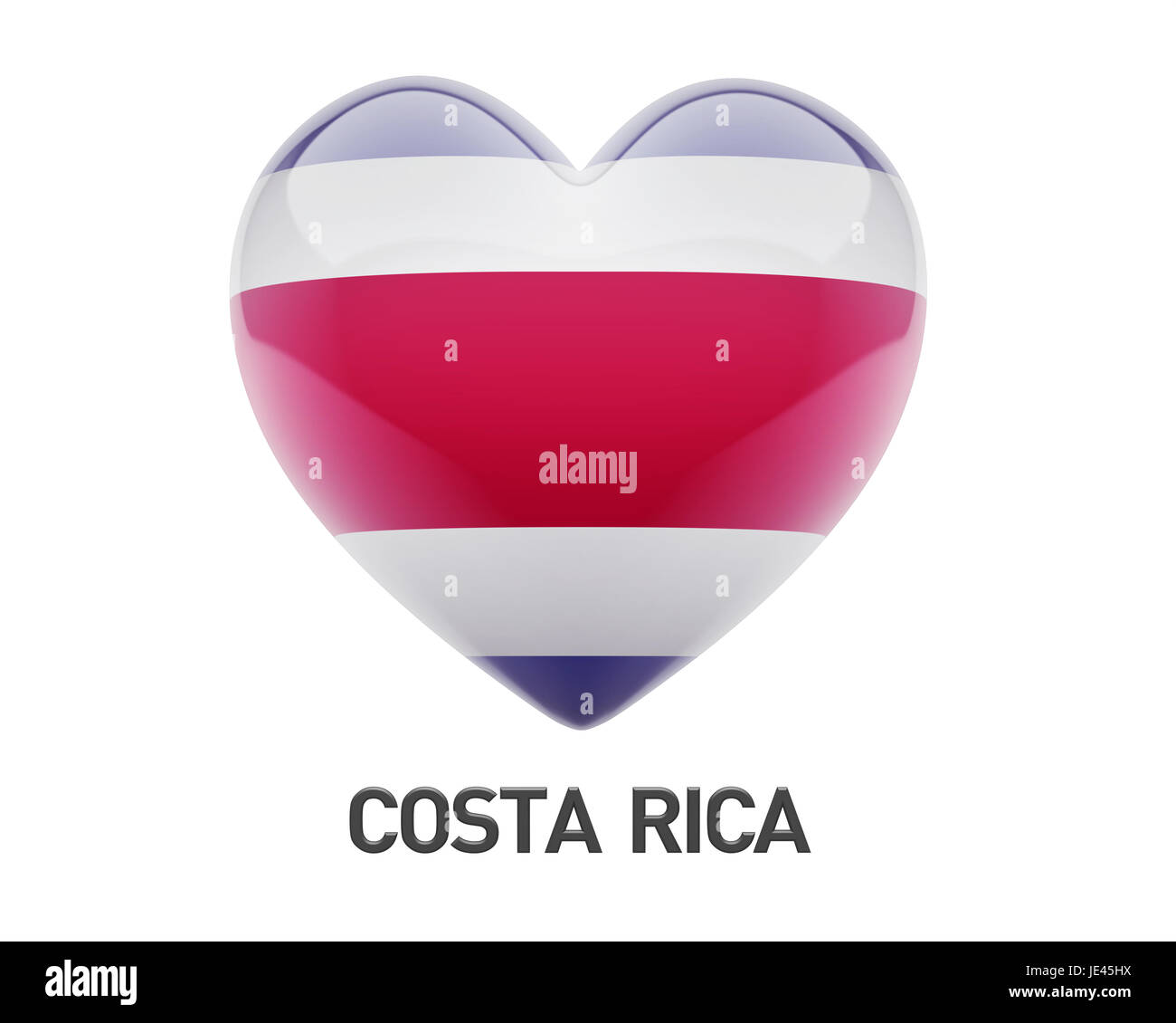Costa Rica Flag Heart Icon isolated on white background Stock Photo Alamy