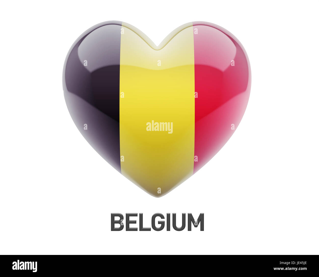 Belgium Flag Heart Icon isolated on white background Stock Photo - Alamy