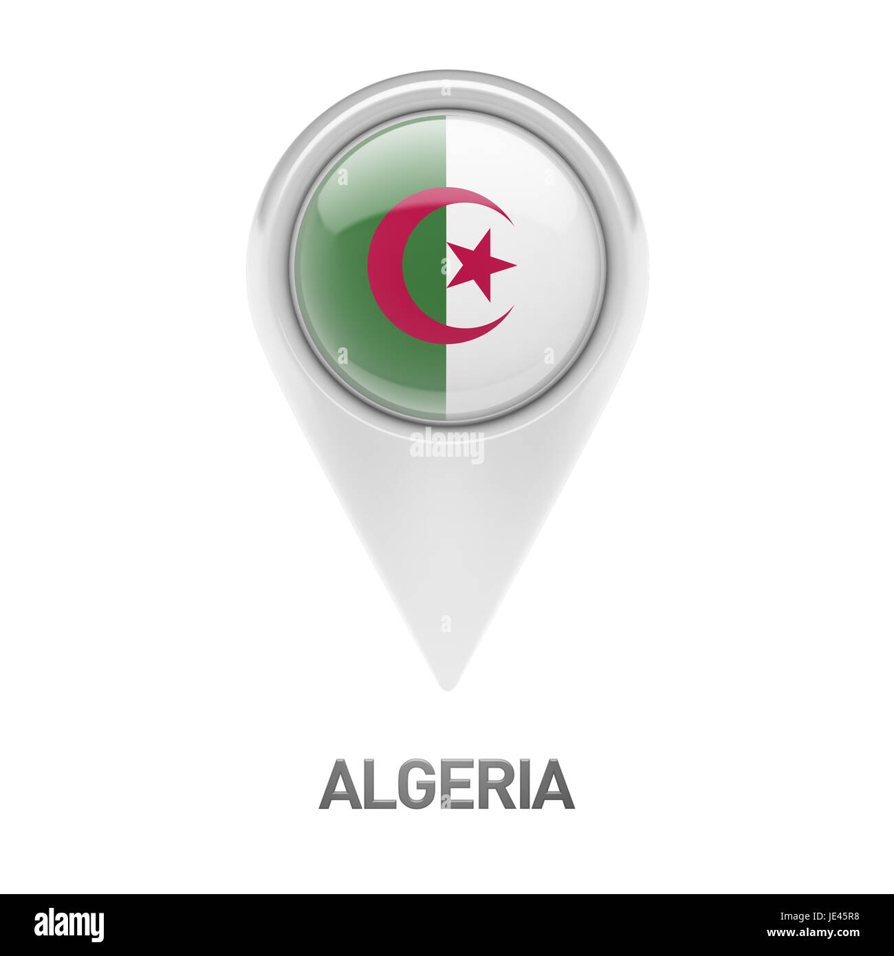 Algeria Flag isolated on white background Stock Photo - Alamy