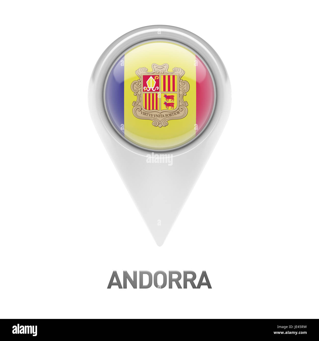Andorra Flag isolated on white background Stock Photo