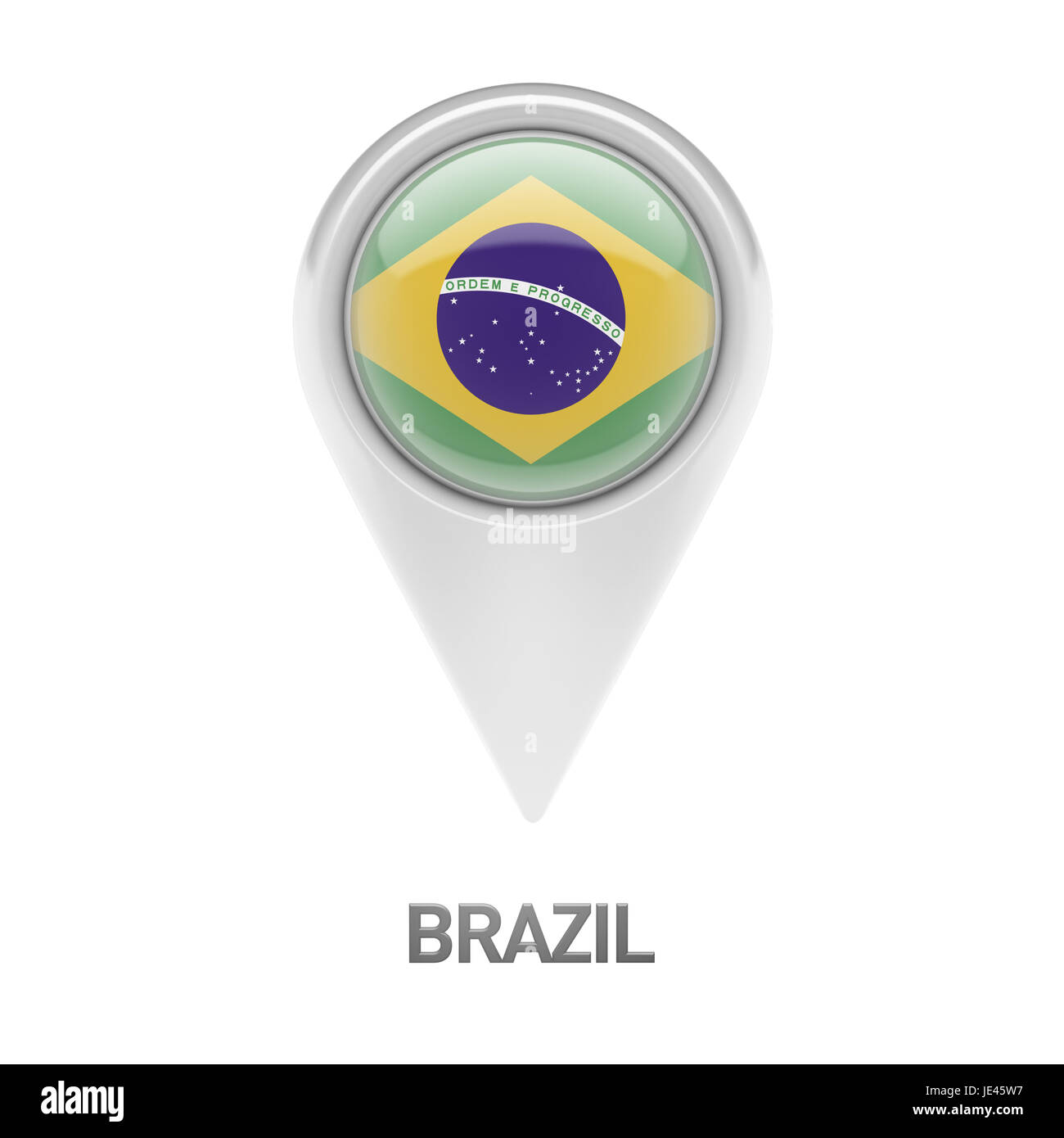 Brazil Flag isolated on white background Stock Photo - Alamy