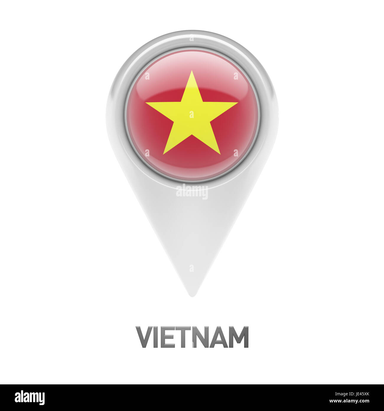 Vietnam Flag isolated on white background Stock Photo - Alamy