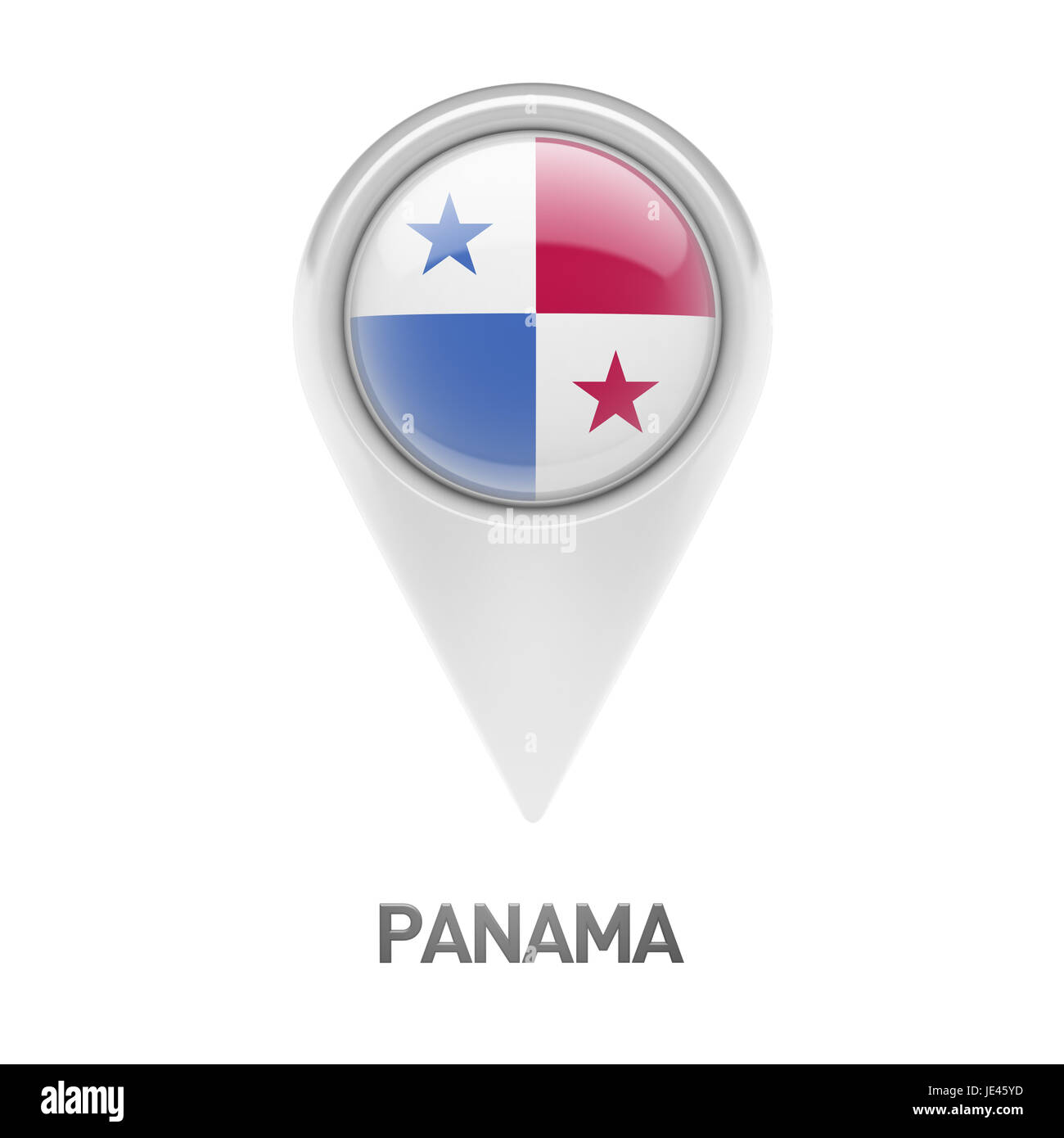 Panama Flag isolated on white background Stock Photo - Alamy