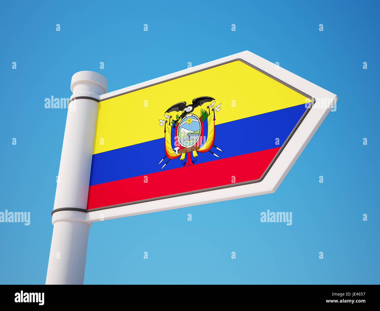 Ecuador Signs Color Ecuador Flag Sign isolated on sky Stock Photo - Alamy