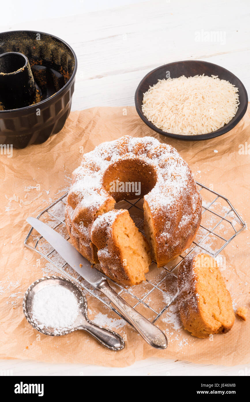 gluten-free cake with rice flour and kaymak Stock Photo