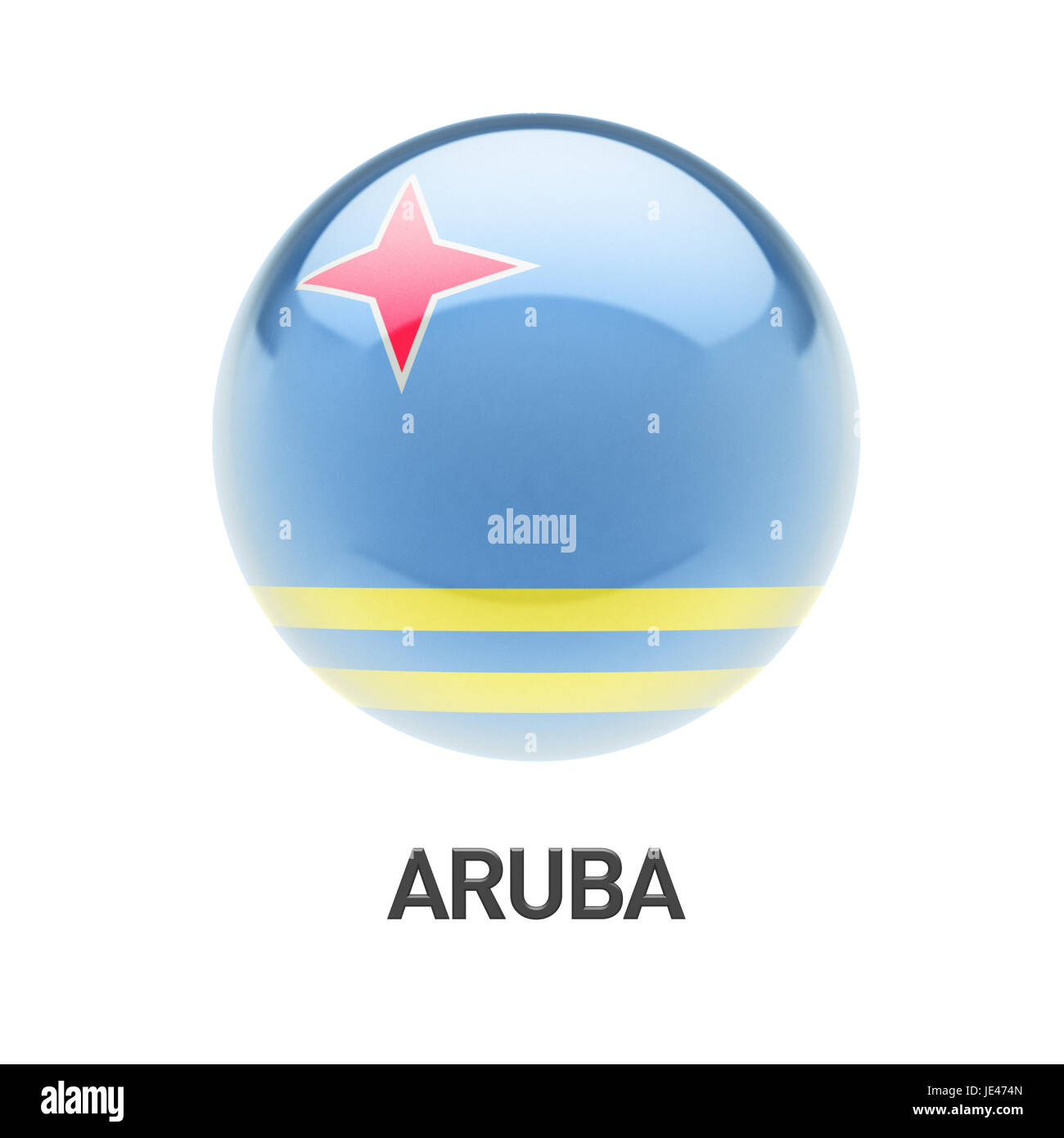 Aruba Flag isolated on white background Stock Photo - Alamy
