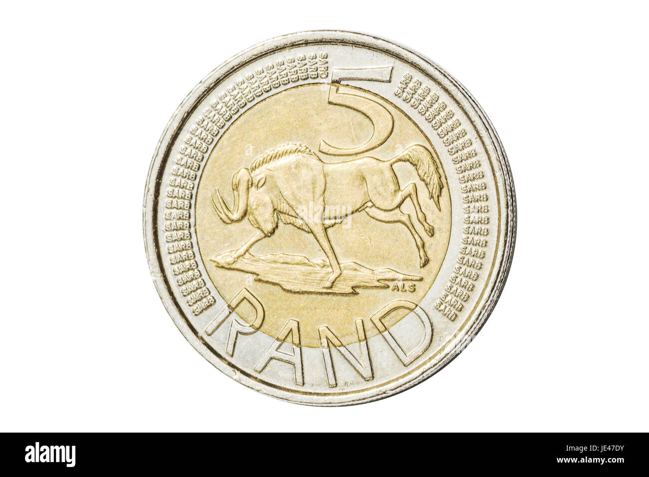 South African 5 rand coin Stock Photo