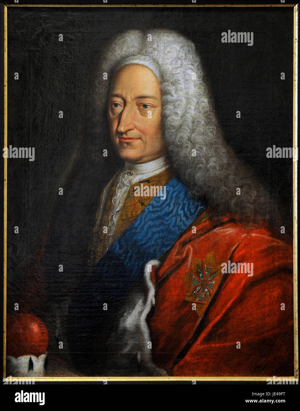 Kazimierz Czartoryski (1674-1741). Duke, Castellan of Vilnius, Grand Treasurer of Lithuania. Portrait by Lithuanian artist, 18th century. Vilnius Picture Gallery. Lithuania. Stock Photo