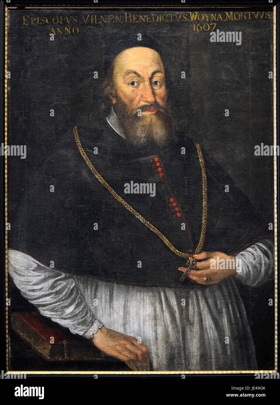 Benedykt Wojna (1556-1615). Bishop of Vilnius. Portrait. Lithuanian artish, 17th century. Vilnius Picture Gallery. Lithuania. Stock Photo