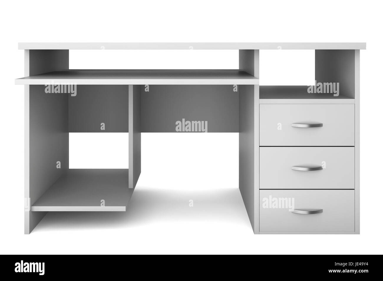 Computer table. 3d illustration on white background Stock Photo Alamy