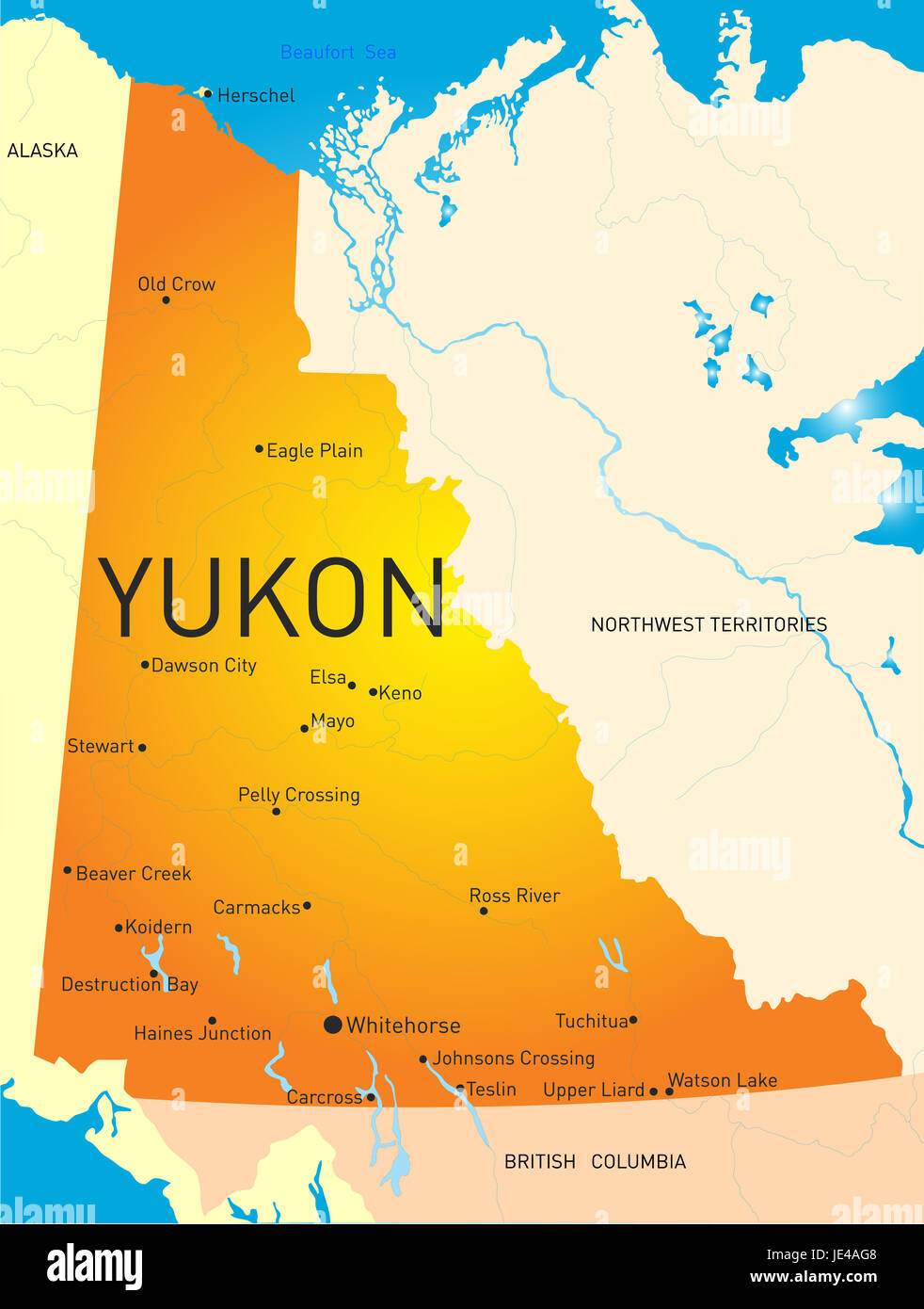 Yukon vector province color map Stock Photo