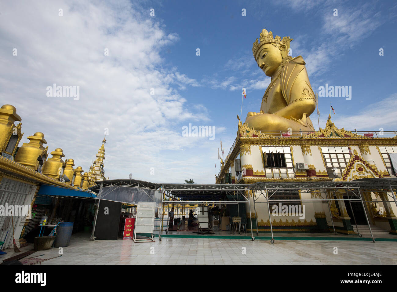 Ma Har Kyein Thit Sar Pagoda Temple in Yangon near to Yangon international Airport Stock Photo