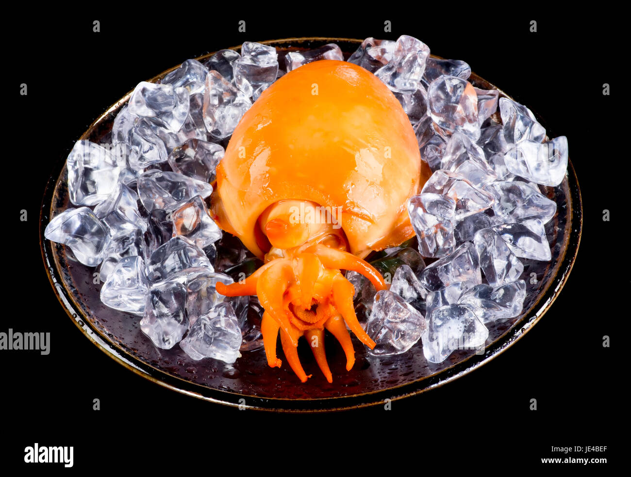 Fresh cooked Cuttlefish on ice. Stock Photo