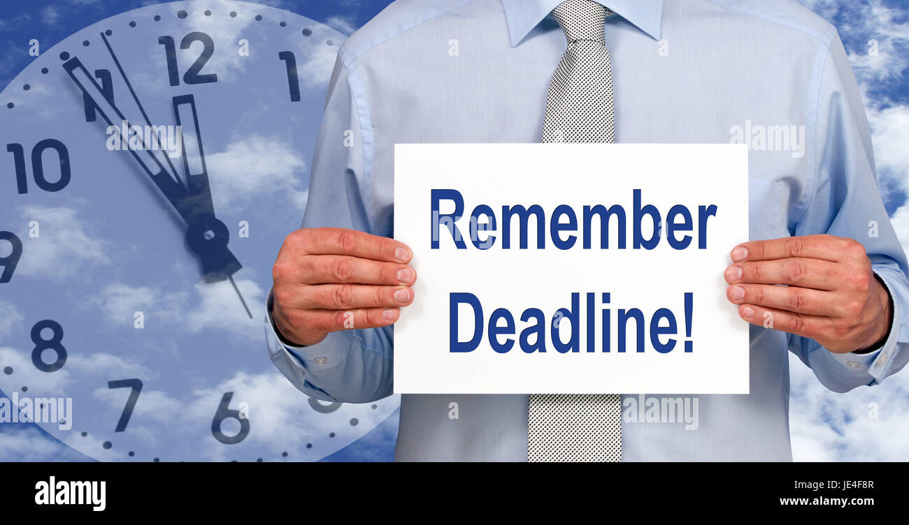 Dont miss the deadline hi-res stock photography and images - Alamy