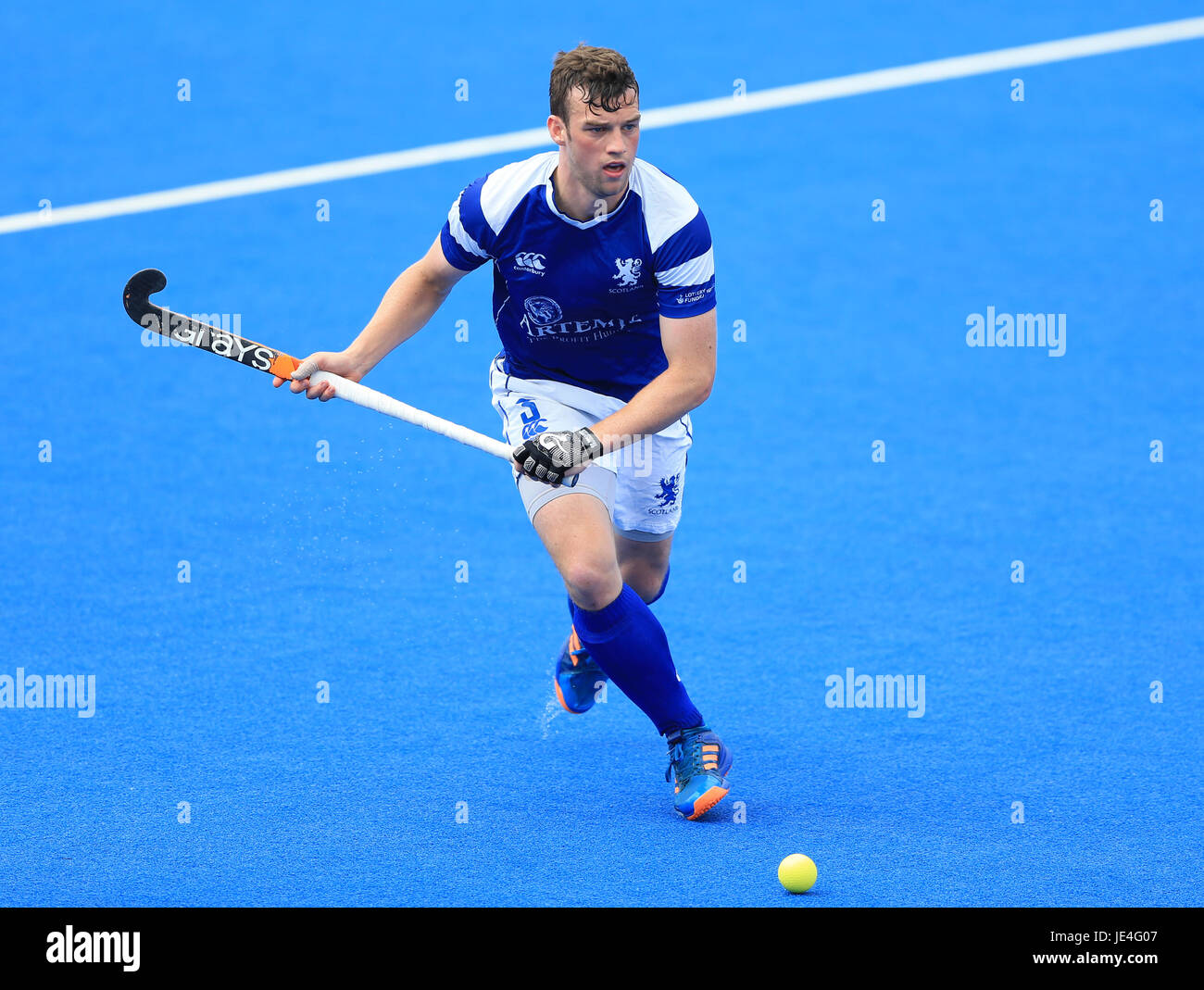 Scotland's Callum Duke during the Men's World Hockey League match at