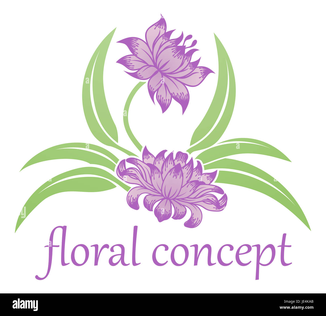 An abstract flower plant floral design concept icon Stock Photo - Alamy