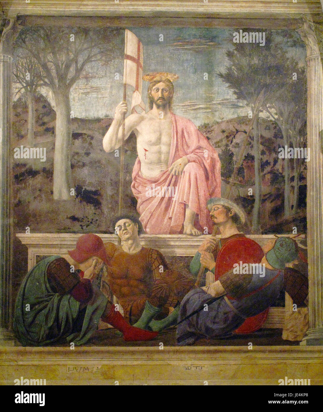 Italy Tuscany San Sepolcro  by Piero della Francesca -The resurrection Stock Photo