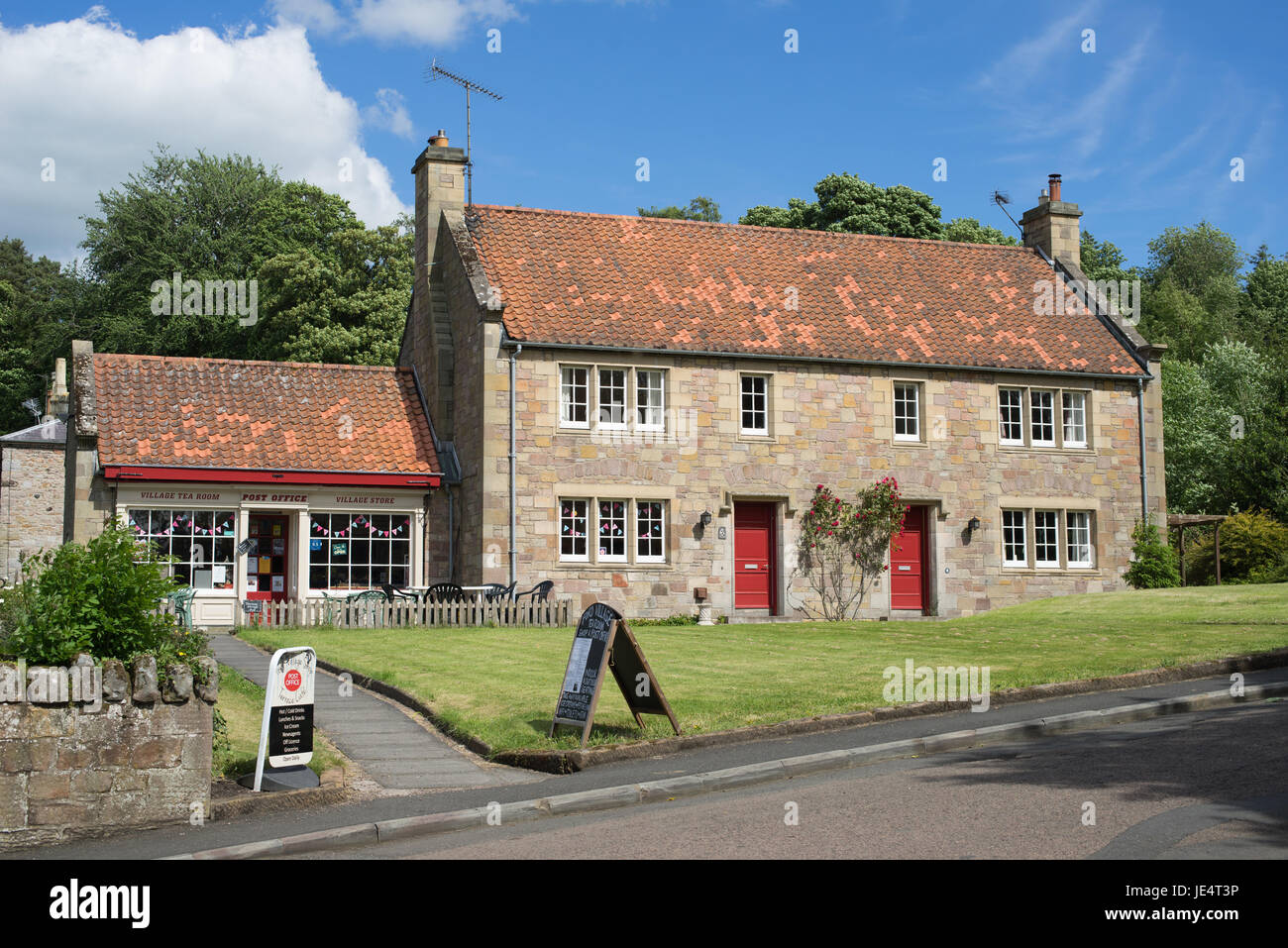 The Post Office and Village Store, Ford and Etal Estate, Northumberland, England Stock Photo