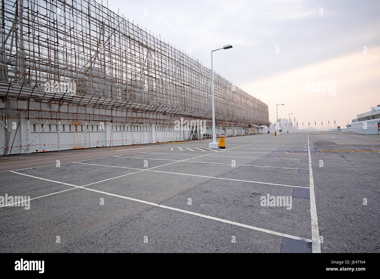 large numbered space parking lot Stock Photo