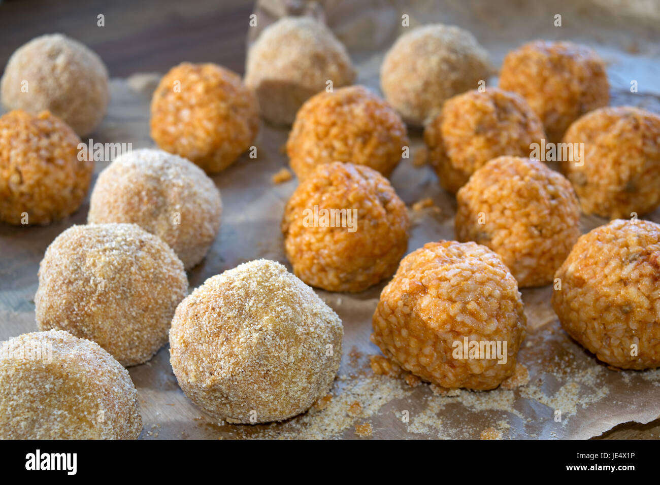 Rice Croquant Sicilian rice croquette ready to be cooked Stock Photo - Alamy