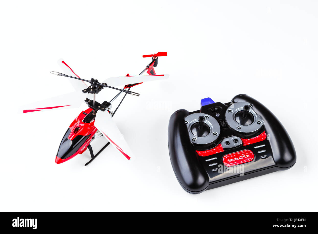 radiocontrolled model of the helicopter with the control panel