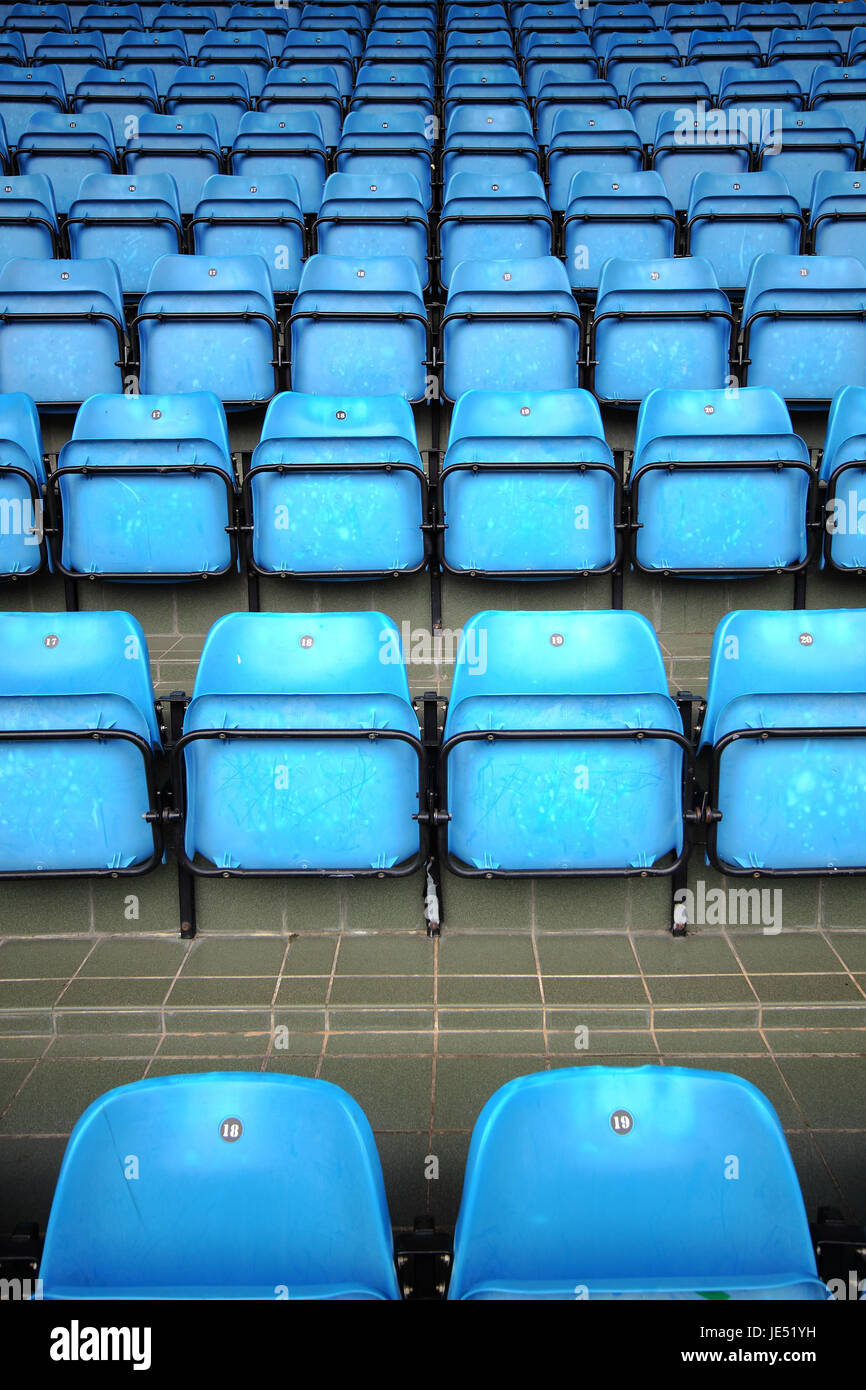 Blue Seats On Stadium Stock Photo Alamy