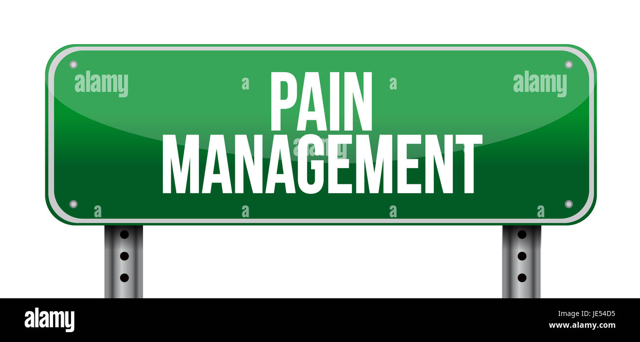 pain management road sign illustration isolated over a white background
