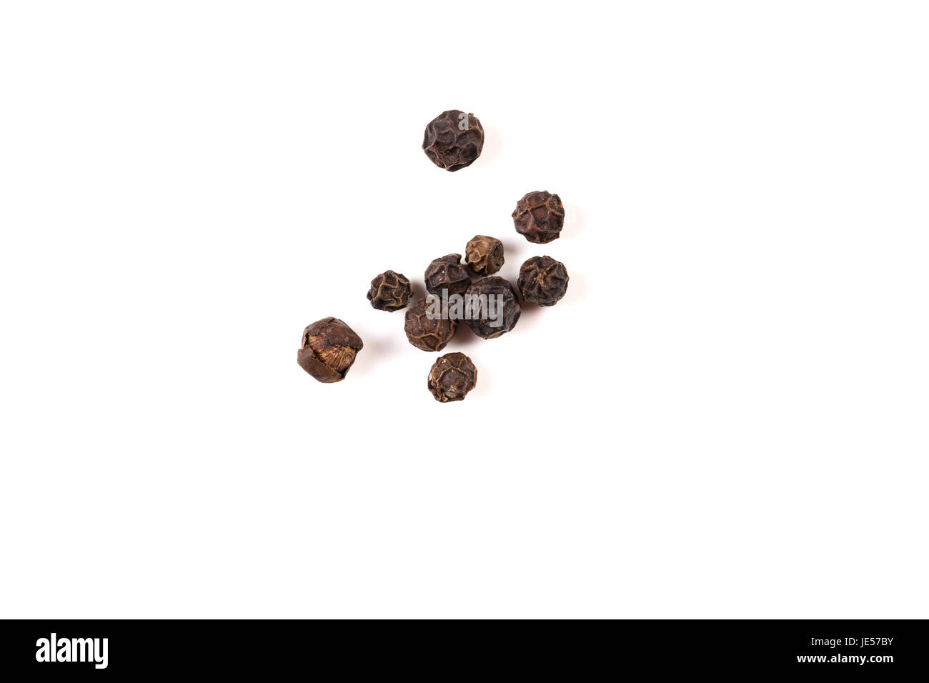 black pepper, black peppercorn , indian spice isolated on white Stock