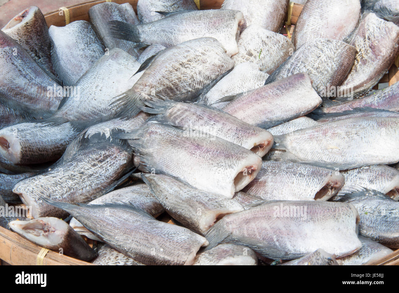 dried gourami fish in market, selective focus Stock Photo