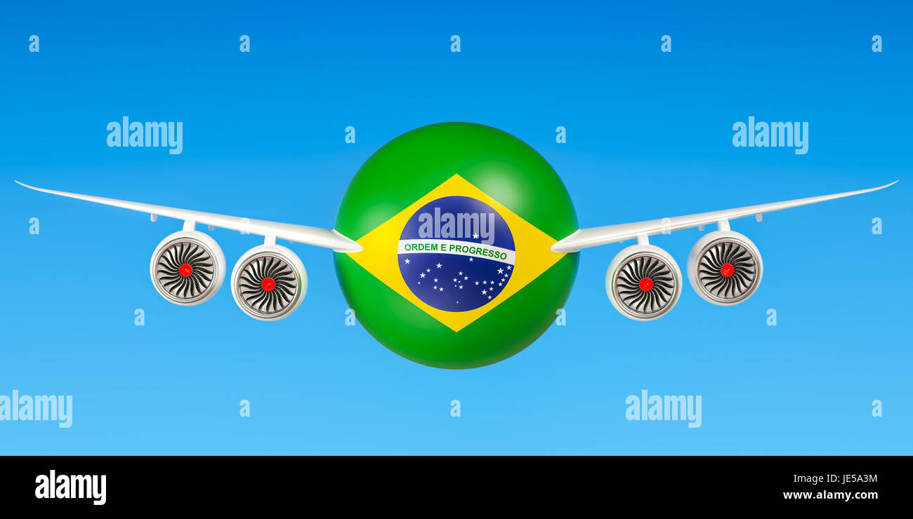 Brazilian airlines and flying's, flights to Brazil concept. 3D rendering Stock Photo Alamy