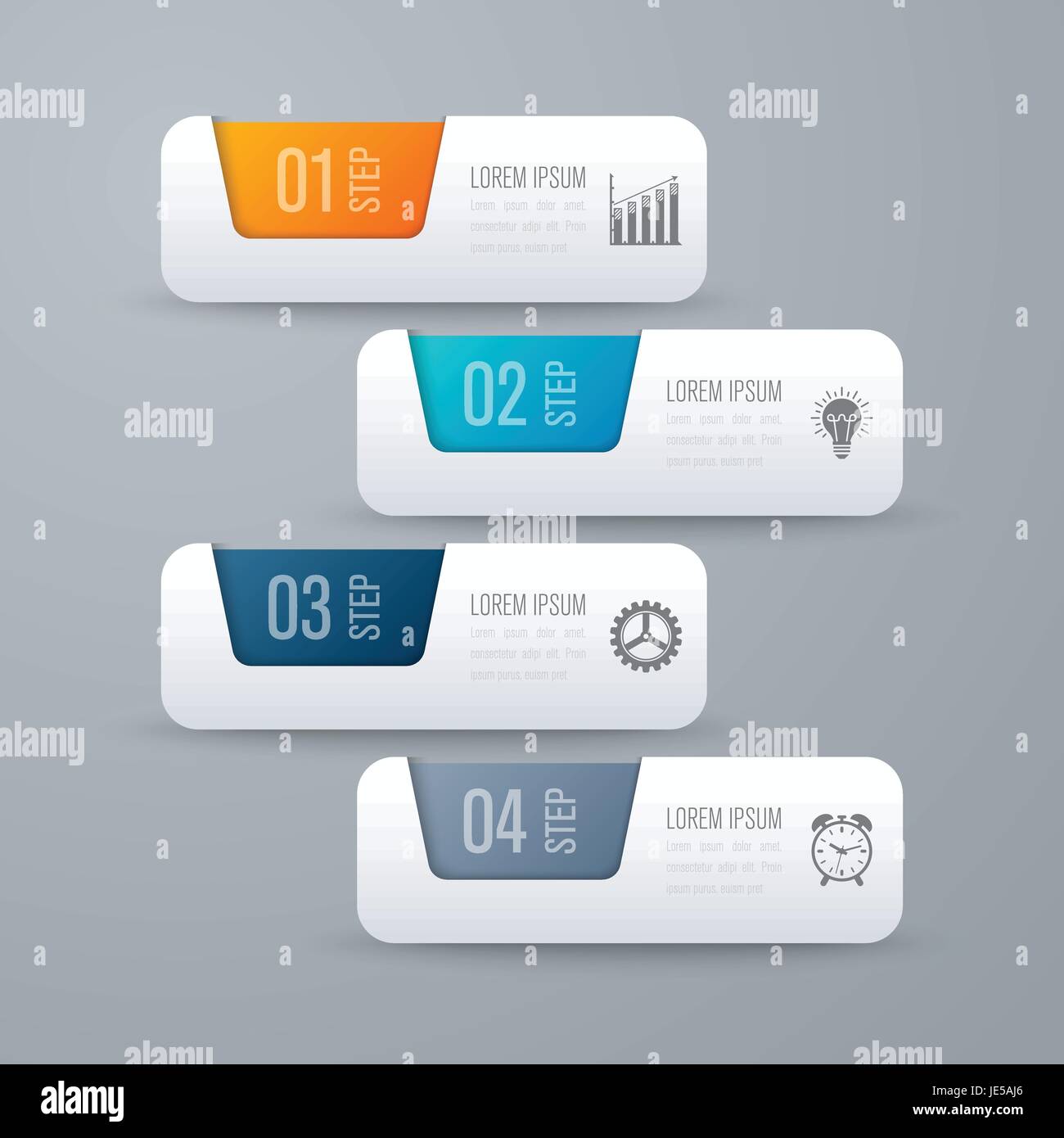 Business infographics template 4 steps with square. Can be used for ...