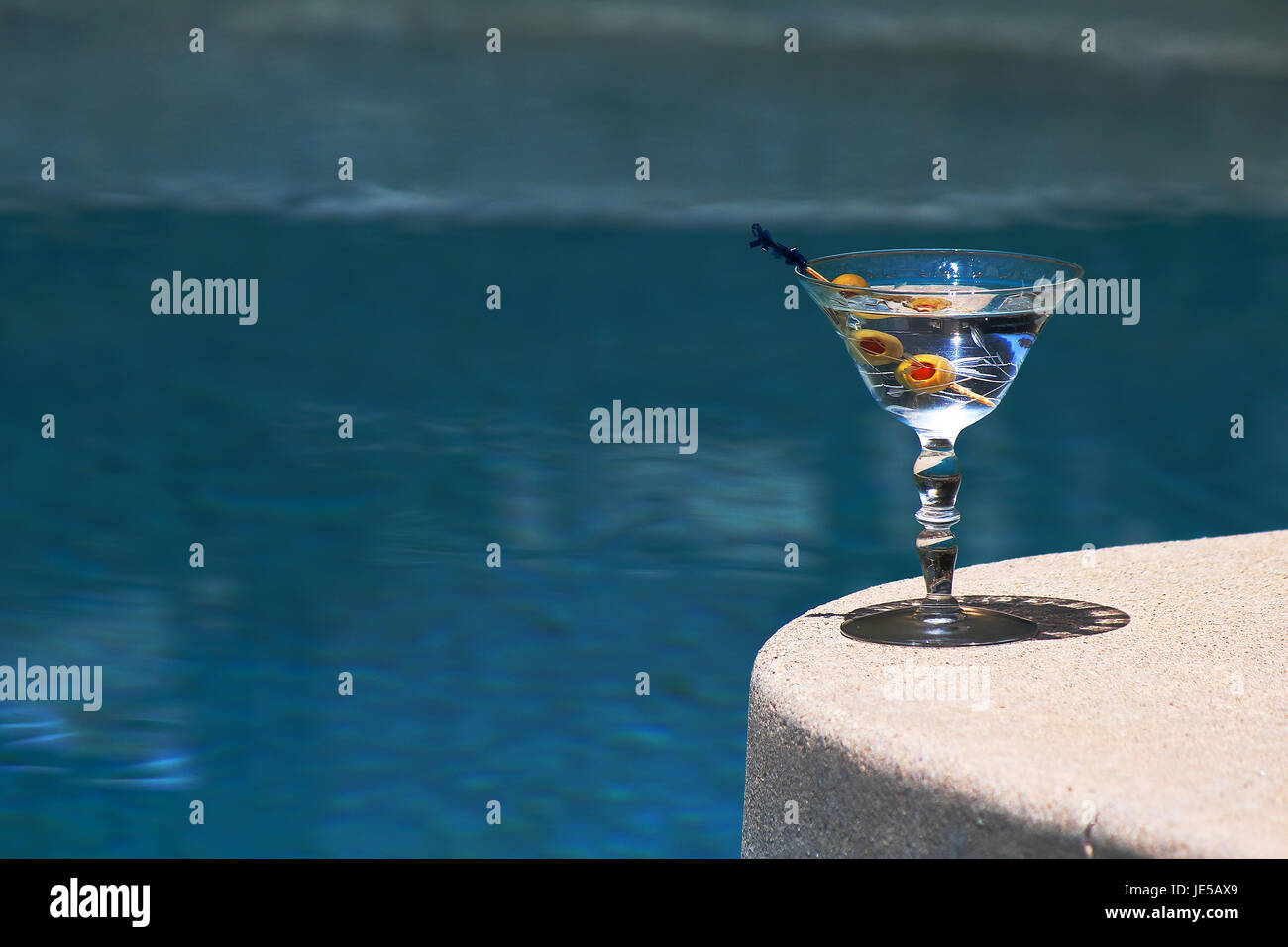 Martini by the Pool Stock Photo