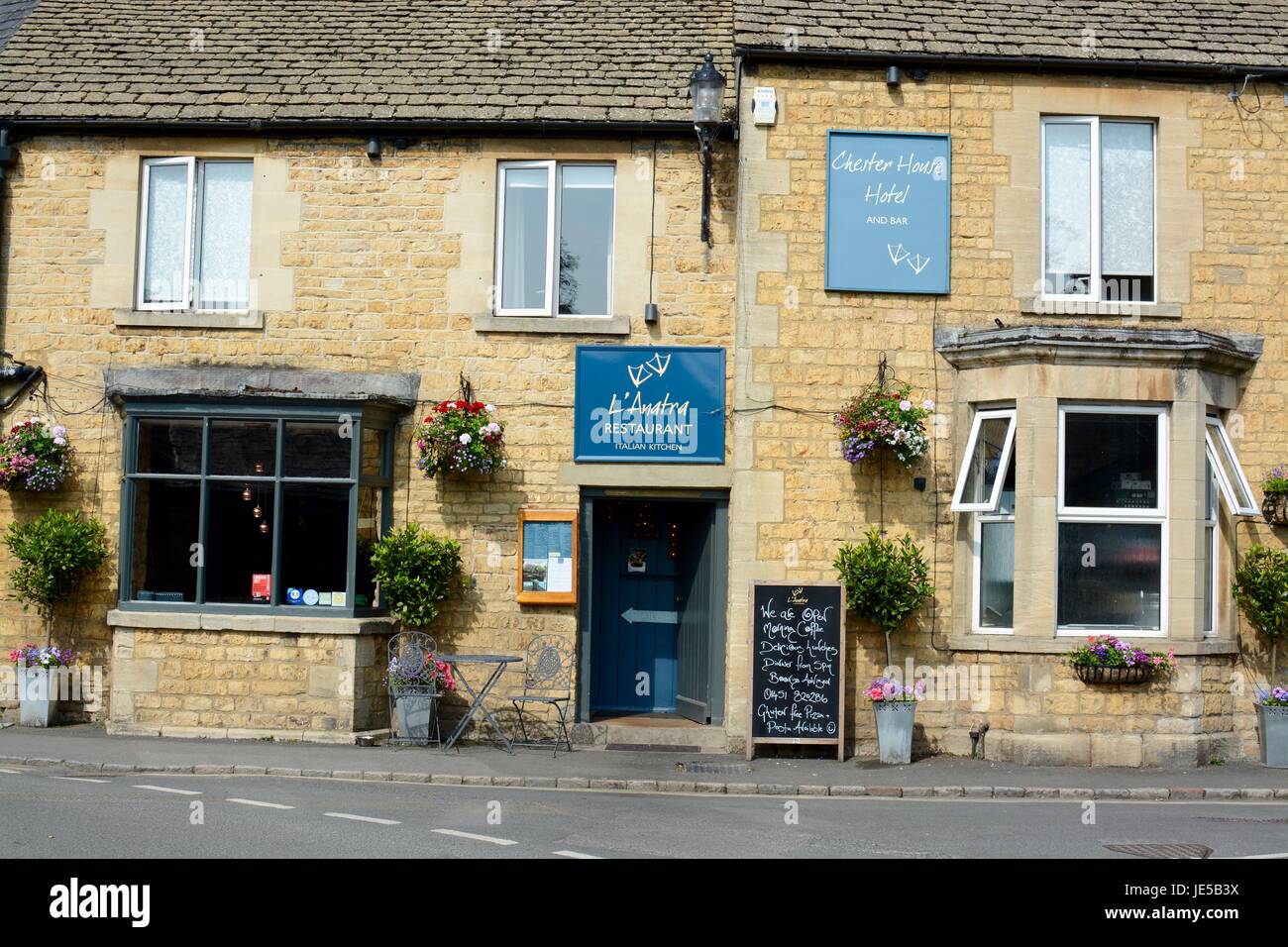 L'Abattra restaurant in Bourton on the Water,Cotswolds,England Stock Photo