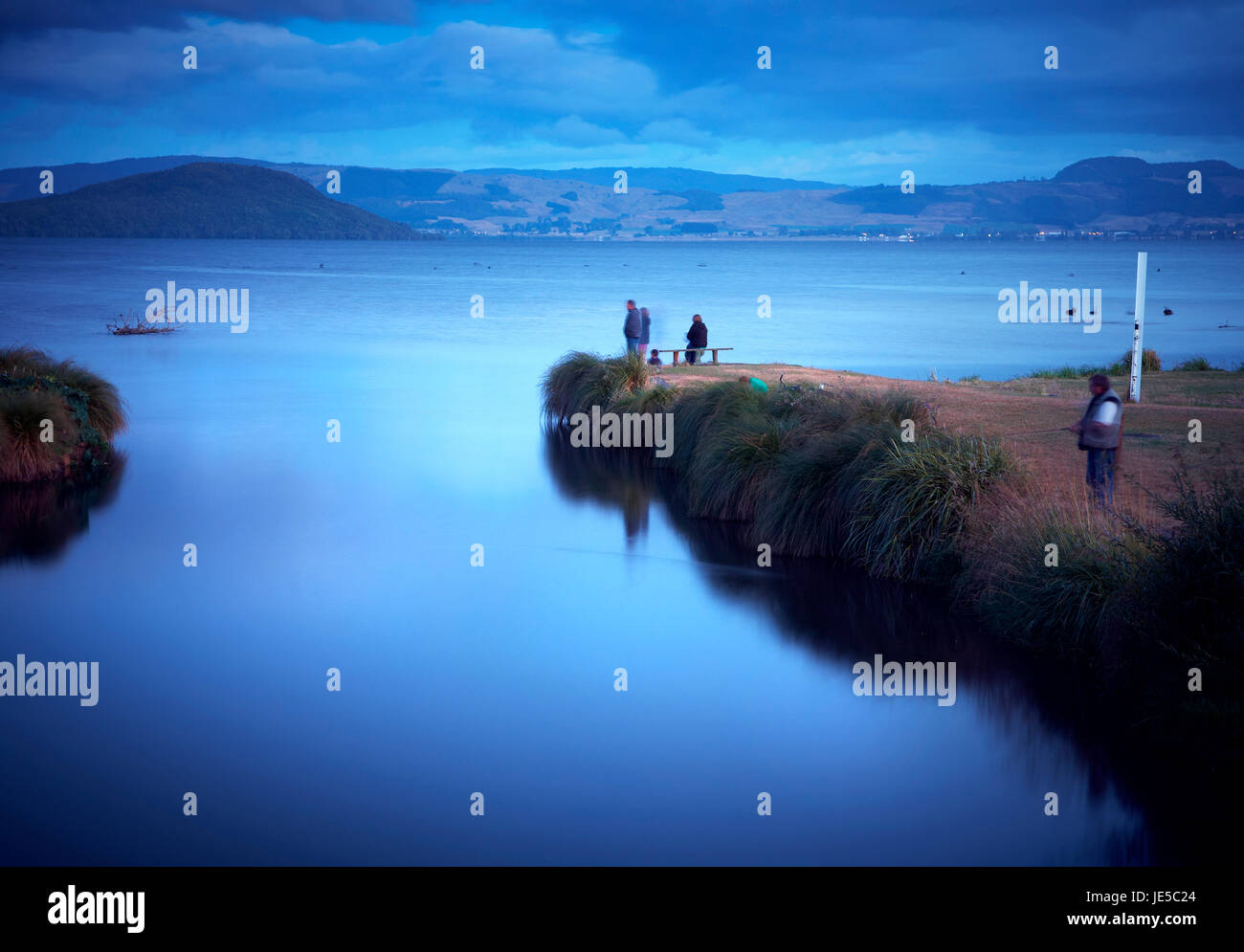 River mouth waiteti stream waiteti bay lake rotorua Stock Photo - Alamy