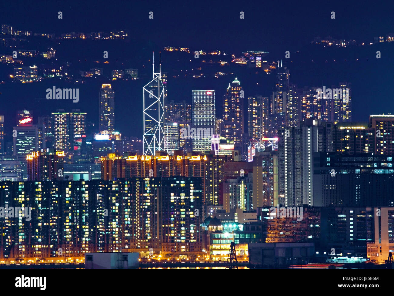 Hong Kong downtown at night Stock Photo - Alamy