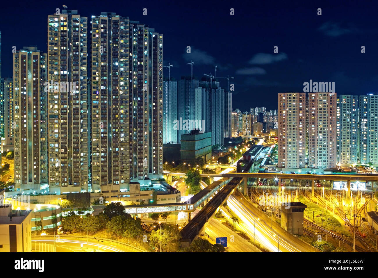 Hong Kong downtown at night Stock Photo - Alamy