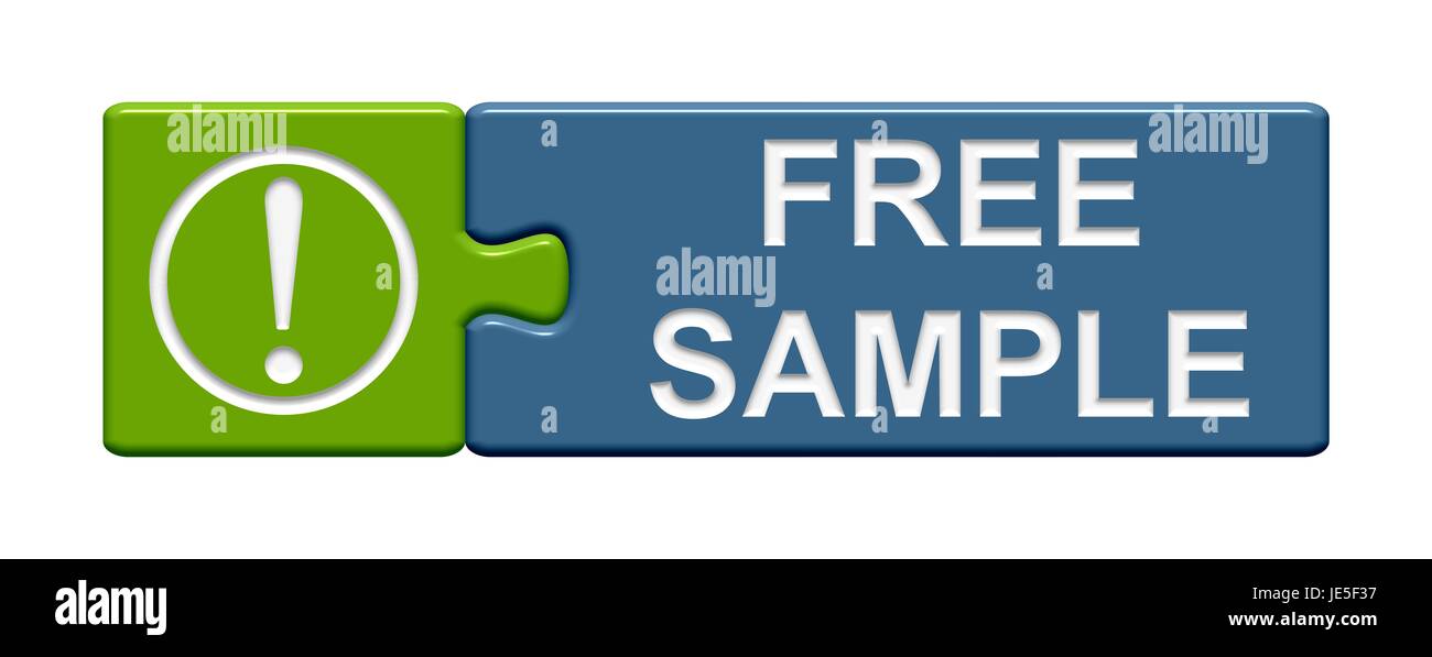 puzzle button green blue: free sample Stock Photo