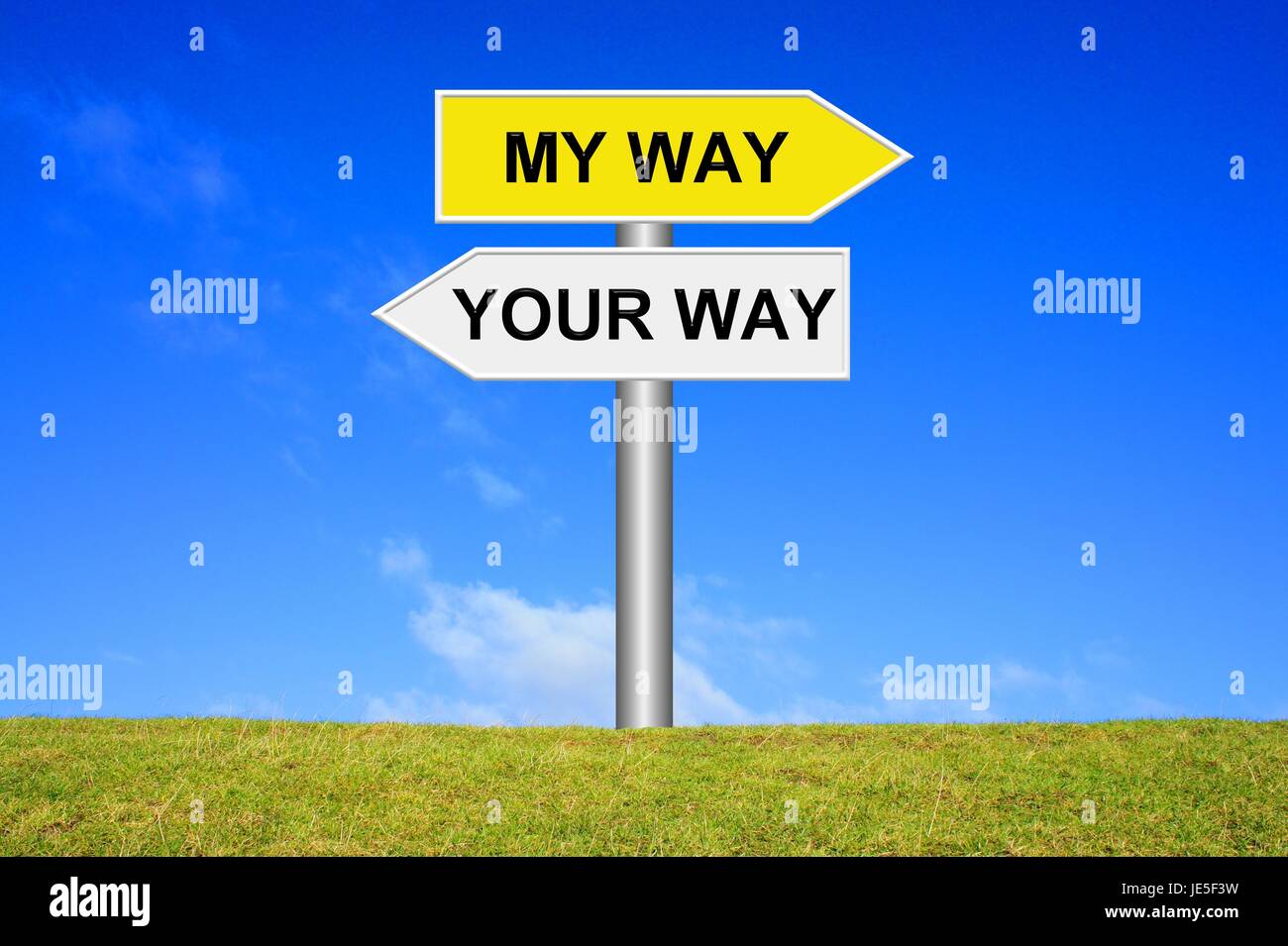 sign directional sign: my way your way Stock Photo