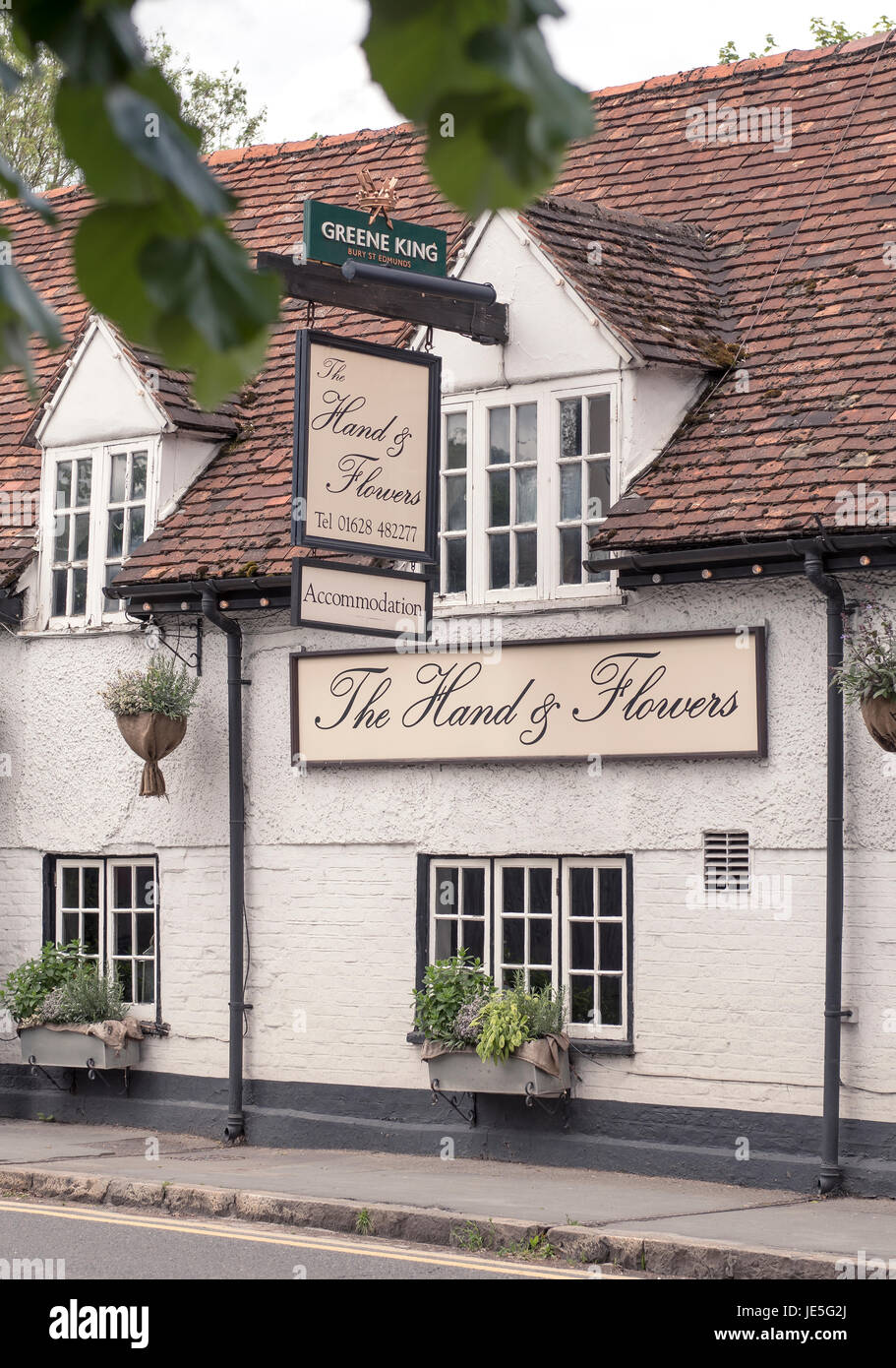 The Hand and Flowers, Marlow Stock Photo Alamy