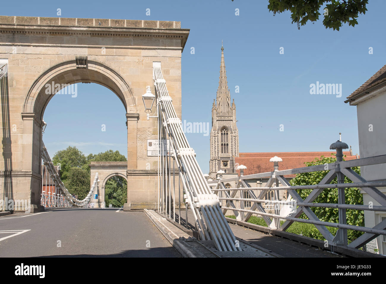 Marlow Bridge and Church Stock Photo