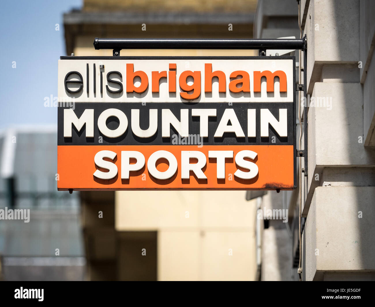 Sign outside the Ellis Brigham Mountain Sports store in London's Covent Garden Stock Photo