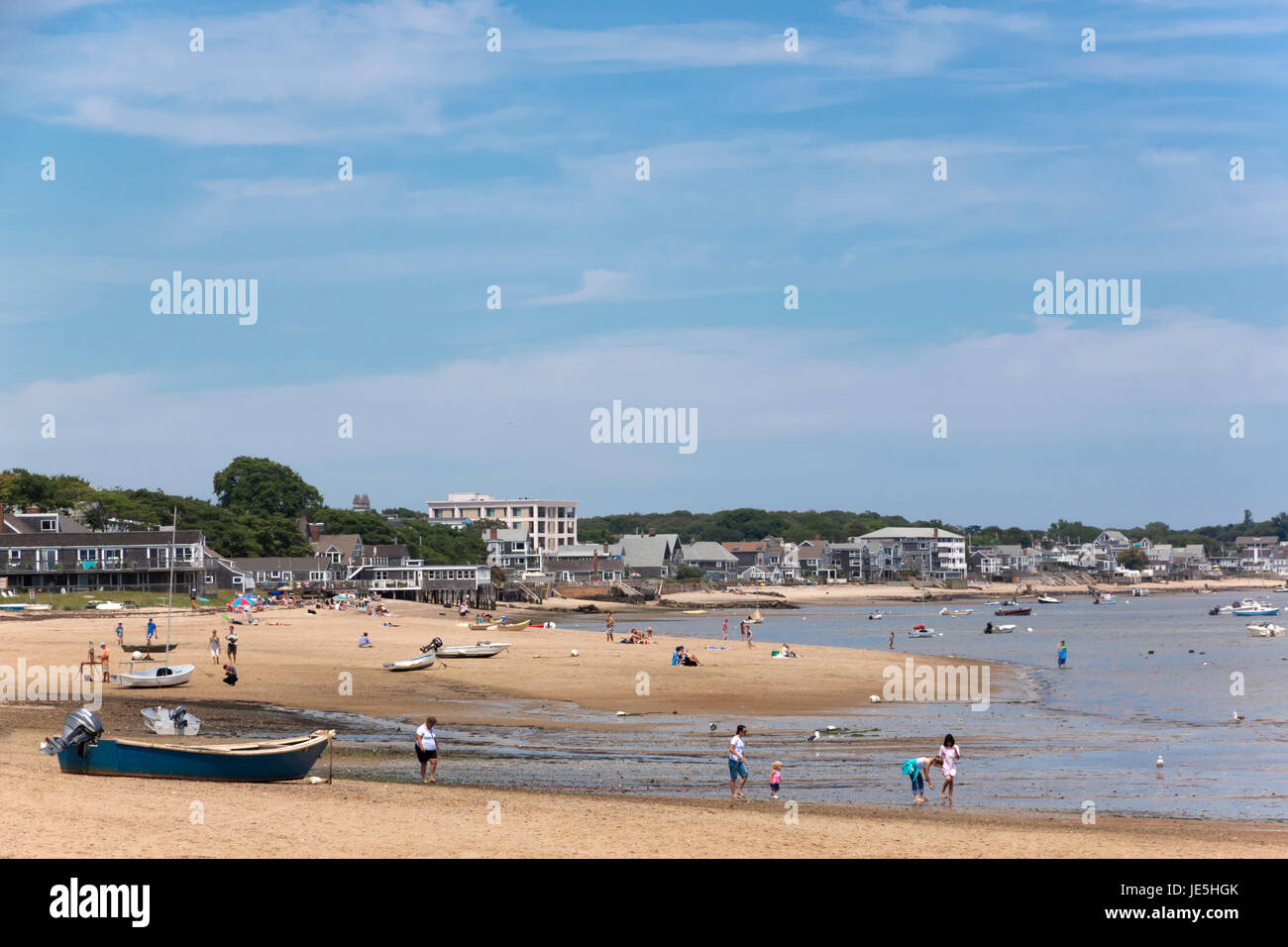 Provincetown waterfront looking toward the East End of town. Stock Photo