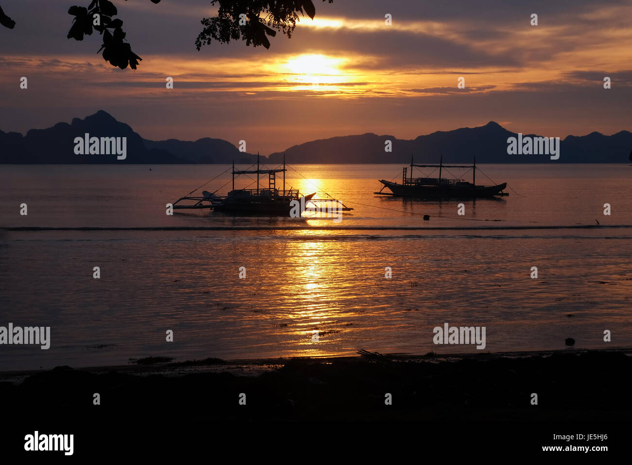 Dusk at El Nido - Philippines Stock Photo