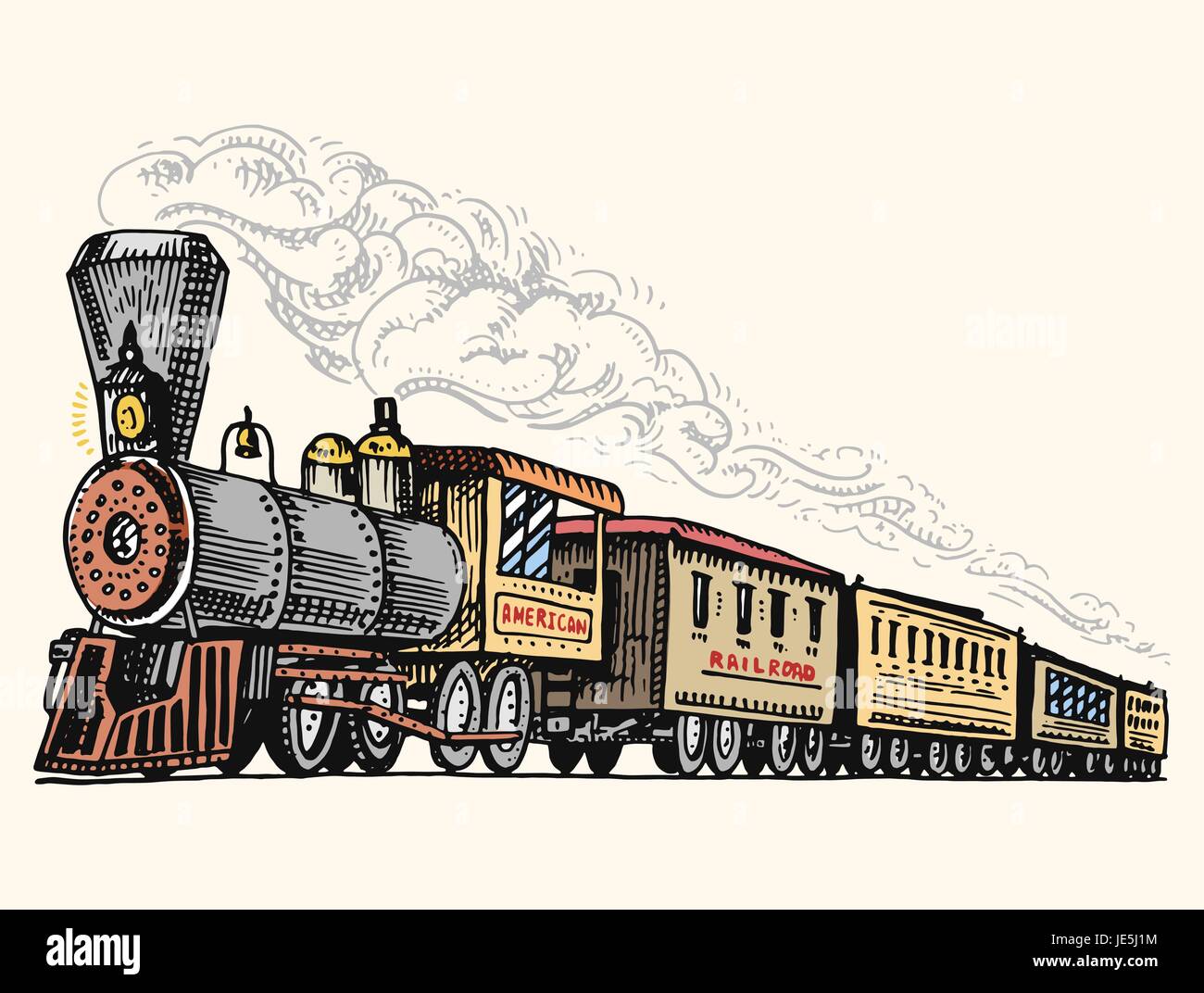 Mascot icon illustration of a vintage steam locomotive or train speeding in  full speed coming up the viewer on isolated background in retro style Stock  Vector Image & Art - Alamy