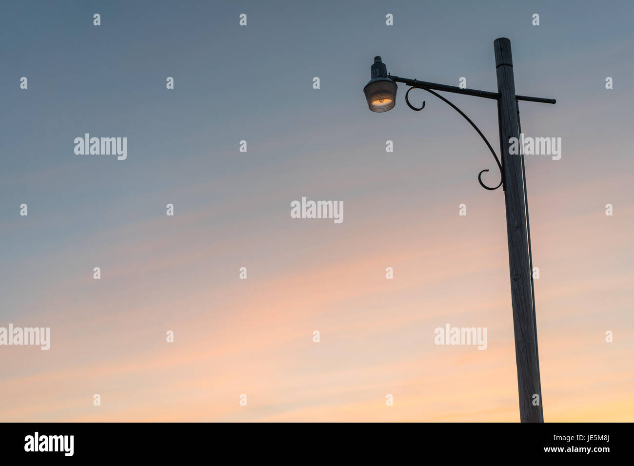 A lamp post at sunset Stock Photo