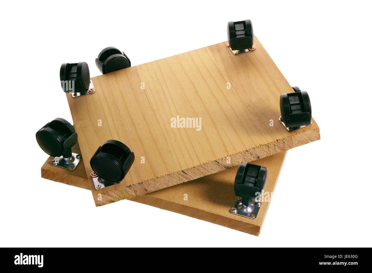 Wooden Pallet with Wheels on White Background Stock Photo Alamy