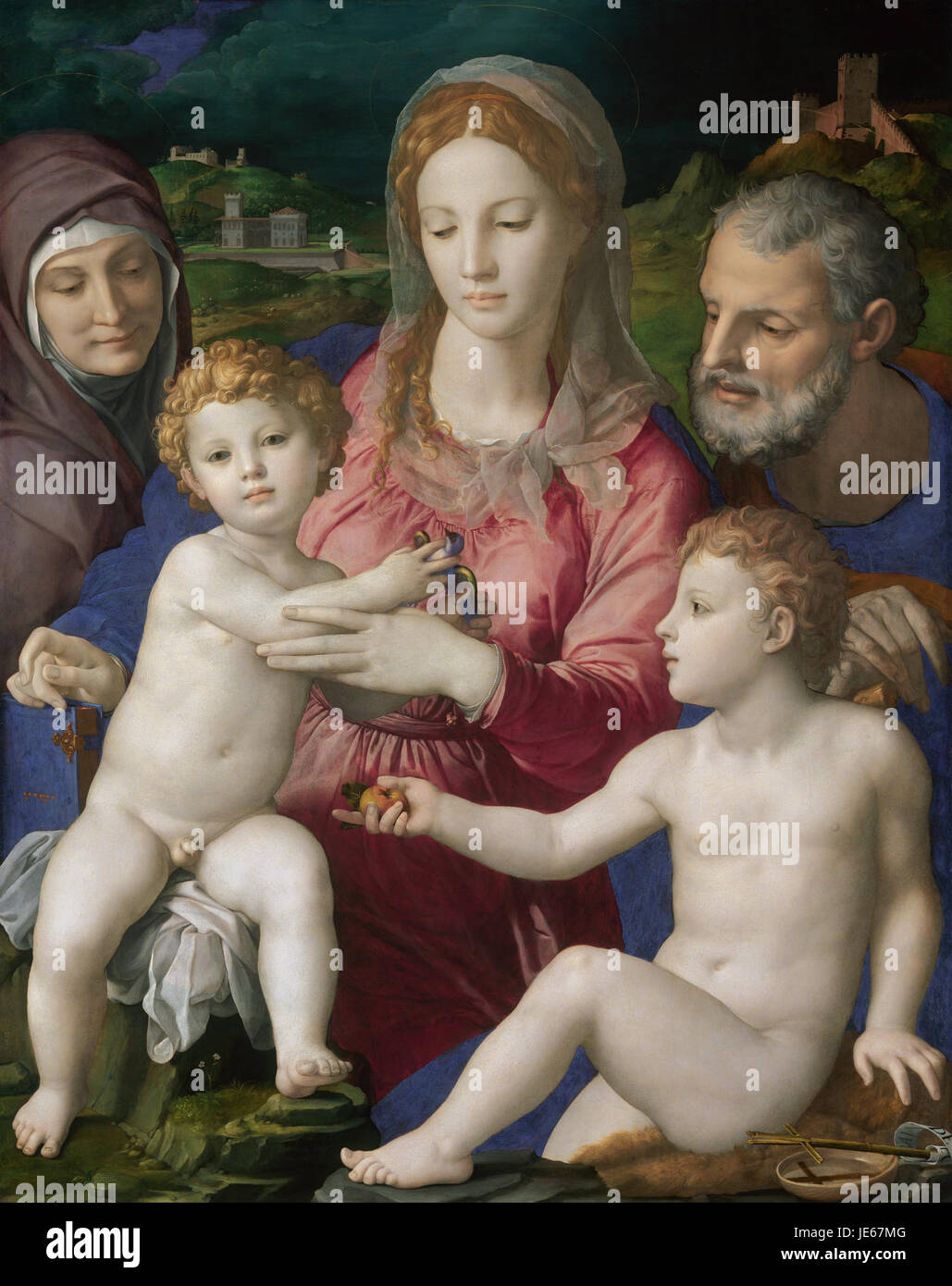 Agnolo di Cosimo, called Bronzino - Holy Family with St. Anne and the Infant St. John - Stock Photo