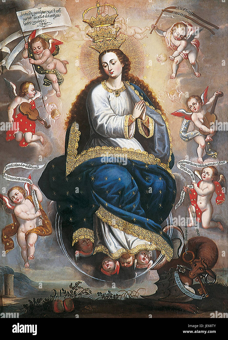 Basilio de Santa Cruz Pumacallao - Immaculate Virgin Victorious over the Serpent of Heresy - Stock Photo