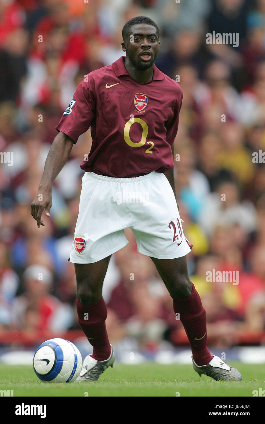KOLO TOURE ARSENAL FC HIGHBURY LONDON ENGLAND 14 August 2005 Stock